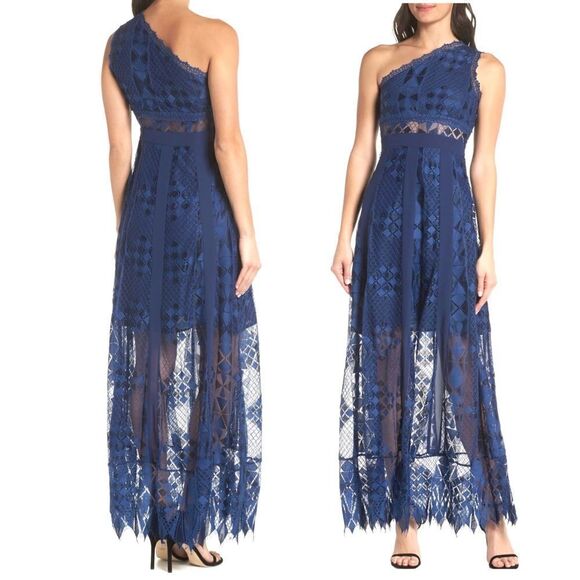 FOXIEDOX Juliet Lace One Shoulder Maxi Dress BNWT - Picture 1 of 5